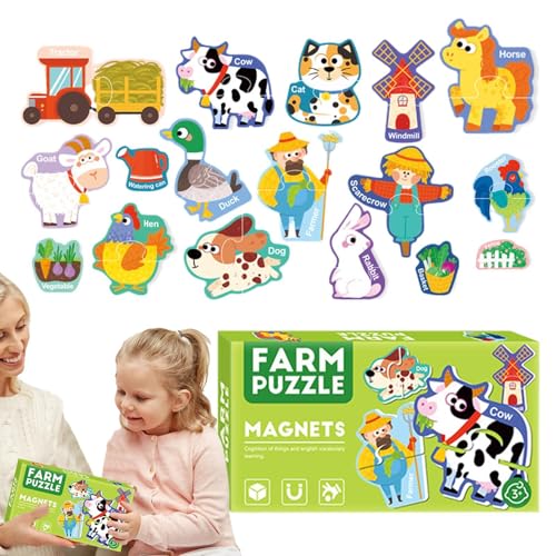 Tier-Puzzle | Magnetisches Reisespiel | Cartoon-Puzzle-Set | Roadtrip-Puzzle | Reise-Puzzles | Cartoon-Magnetspielzeug | Pädagogisches Kinderspiel für die meisten Kinder, , Mädchen von Byeaon