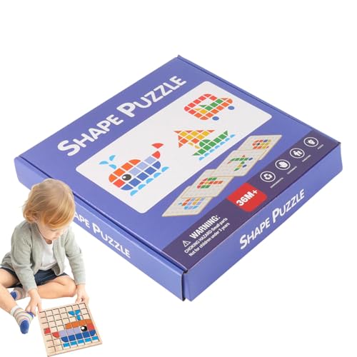 Wooden Puzzles for Toddler, Lernspielzeug Aus, Unterstützt Geometrisches Verständnis Und Klassifizierung, Perfekt Für Kindergarten Und Kindergeburtstage von Byeaon