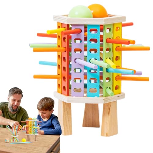 Wooden Stick Tower | Educational Tower Toy | Counting Toy Kids | Fine Motor Skills | Cognitive Development Toy | Stick Tower Game | Kids Educational Toys Developmental Stick Game for Kids Ages 3+ von Byeaon