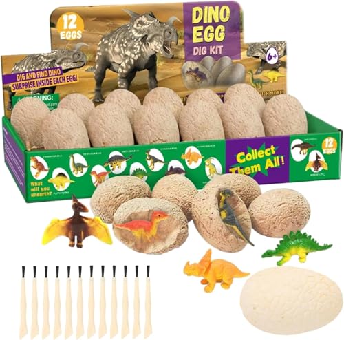 Byffoer Dino Ausgrabungsset für Kinder,Dinosaurier Eier Zum Ausgraben Dinosaurier adventskalender,Dino Spielzeug Dinosaurier Figuren für Kinder Jungen Mädchen ab 6 7 8 9 10 Jahre von Byffoer