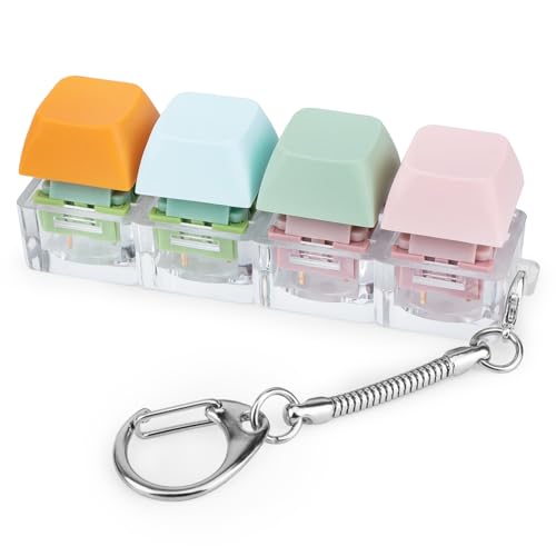 Byhoo Tastatur-Fidget-Spielzeug, leises Fidget-Spielzeug zum Stressabbau, Fidget-Schlüsselanhänger in 4 Farben, Tastatur-Klicker, leises Fidget-Spielzeug für Arbeitszimmer, Bibliothek und mehr Ruhe von Byhoo