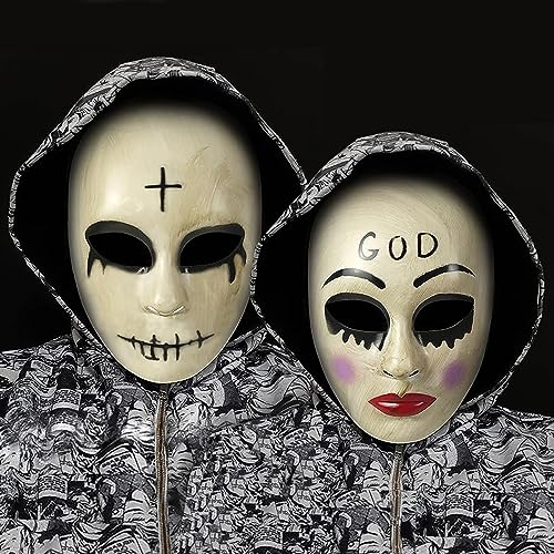 Byhsoep Halloween Maske,2 Stück The Purge Maske God & Cross Killer Maske,Horror Maske für Halloween,Karneval,Kostüm-Cosplay-Party,Mann und Frauen von Byhsoep