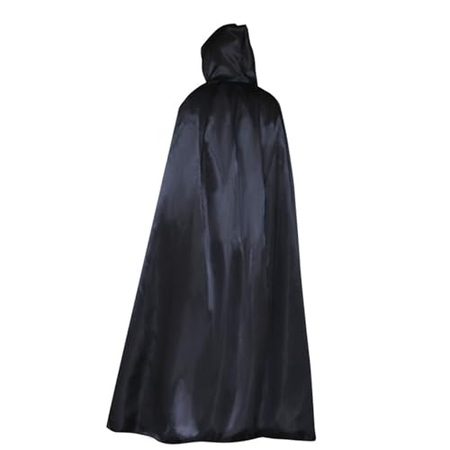 byou Halloween Umhang,Unisex Umhang mit Kapuze Lange Schwarzer Kapuzenumhang für Cosplay Halloween Kostüm von byou