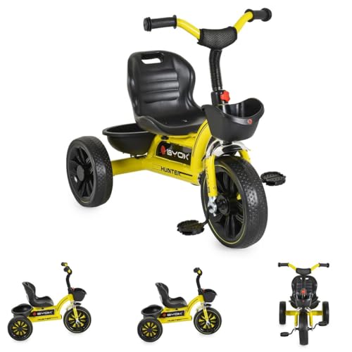 Byox Dreirad Hunter Eva-Reifen, Verstellbarer Sitz, Korb, ergonomische Griffe gelb Byox Dreirad Hunter Eva-Reifen, Verstellbarer Sitz, Korb, ergonomische Griffe gelb von Byox