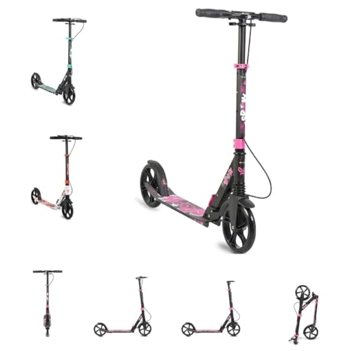 Byox Kinderroller Spooky klappbar, bis 100 kg, Bremse, Stoßdämpfer vorne, ABEC-7, Farben:pink von Byox