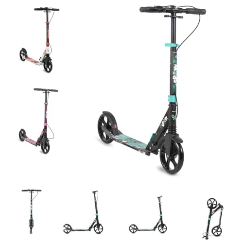 Byox Kinderroller Spooky klappbar, bis 100 kg, Bremse, Stoßdämpfer vorne, ABEC-7, Farben:türkis von Byox