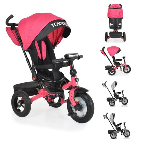 Byox Tricycle Dreirad Tornado Luftreifen Sitz drehbar Musikfunktion, Beleuchtung, Farbe:pink von Byox