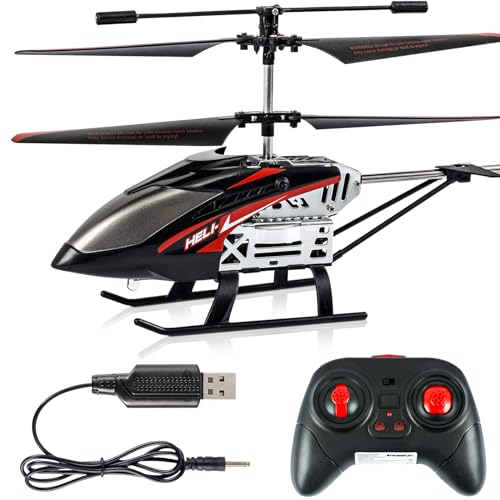 Byuert Hubschrauber ferngesteuert Helikopter RC Fernbedienung Helikopter mit Gyro Schwebefunktion, Start/Landung mit Einer Taste, LED Leucht für Indoor Flugzeug 2.4Ghz Mini RC Hubschrauber für Kinder von Byuert