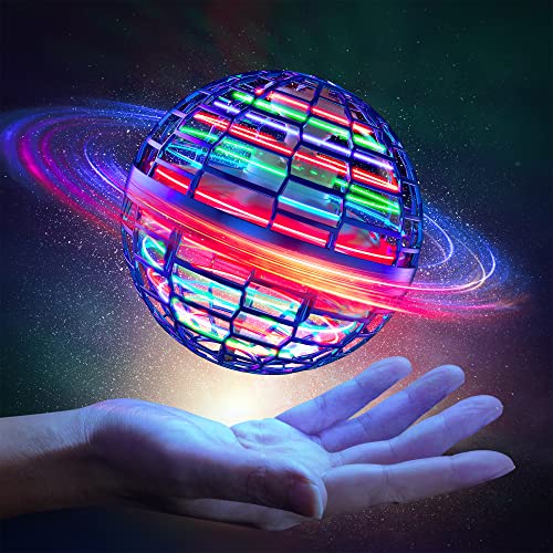 Fliegender Ball, RGB Licht Hover Ball, Handgesteuerter Schwebender Ballspielzeug, Hand Controlled Schwebeball Geschenke für Jungen Mädchen 6-12 Jahre, Blua von Byuert