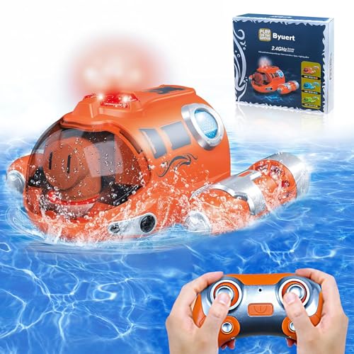 Spielzeug für Pool, Ferngesteuertes Boot Sommer Wasserspielzeug mit wiederaufladbaren Batterien für Kinder im Alter von 6-12, RC Boot Geburtstagsgeschenke für Jungen Mädchen von Byuert