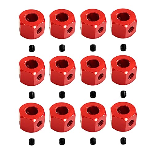 Bzwyonst 12 STÜCKE 5 mm Bis 12 mm Metall Kombinierer Rad Naben Sechskant Adapter für D12 C14 C24 B14 B16 MN D90 D91Rot von Bzwyonst