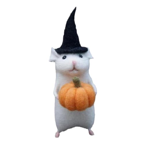 Bzwyonst 2 STK Halloween Maus Handgemachte Wollfilz Weihnachtsmaus Ornament Nadelgefilzte Kürbisse Tiere Dekoration C von Bzwyonst