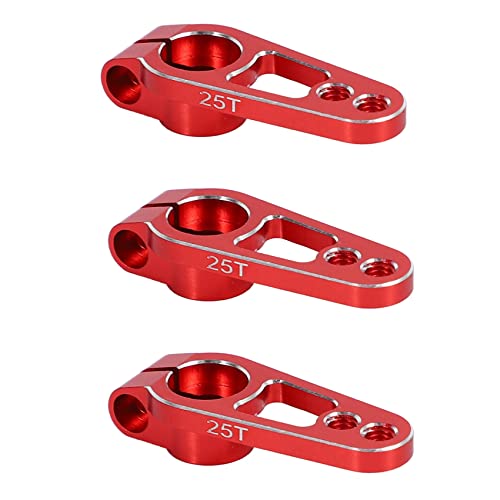 Bzwyonst 3 Stuecke Aluminium Legierung 25 T 31 mm Lenkung Servo Arm Horn für RC Auto Crawler Teile, Rot von Bzwyonst