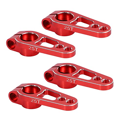 Bzwyonst 4 Stuecke Aluminium Legierung 25 T 31 mm Lenkung Servo Arm Horn für RC Auto Crawler Teile, Rot von Bzwyonst