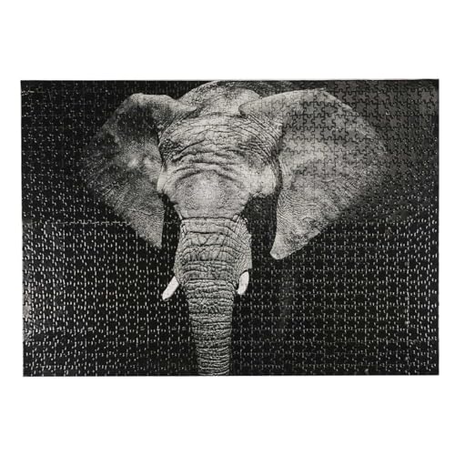 Puzzle, 1000 Teile, Foto Elefant schwarz und weiß von C L'AFFAIRE