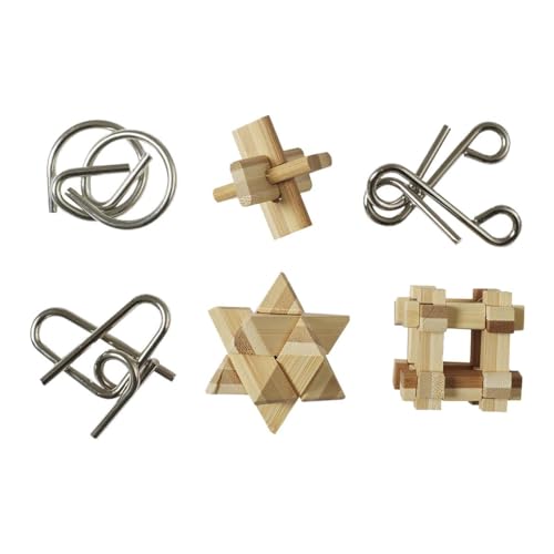 Set mit 6 Puzzles aus Holz und Metall von C L'AFFAIRE