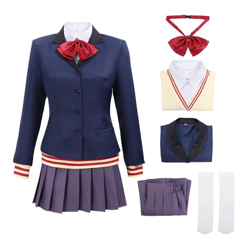 C-ZOFEK Aira Cosplay-Kostüm, Jacke, Rock, Pullover, Krawatte mit Socken, komplettes Set, Halloween, Größe L von C-ZOFEK