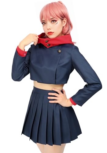 C-ZOFEK Itadori Yuji Cosplay-Kostüm für Damen, Kapuzenpullover, Faltenrock, Uniform (Größe S) von C-ZOFEK