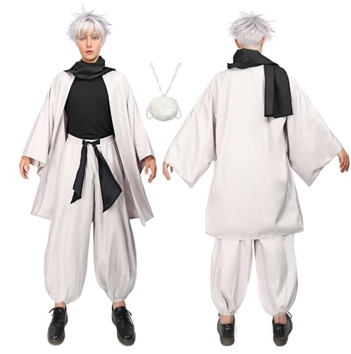 C-ZOFEK Satoru Cosplay Haori Kimono-Jacke Hose mit Schal für Herren Kostüm (Größe M) von C-ZOFEK