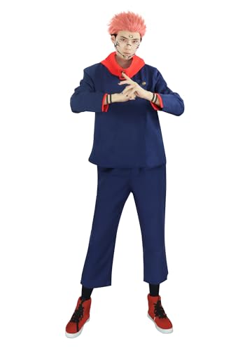 C-ZOFEK Yuji Itadori Cosplay-Kostüm für Herren, US-Größe, Rot, mit Kapuze, Akademie-Jacke, Hose, Uniform, Größe M von C-ZOFEK