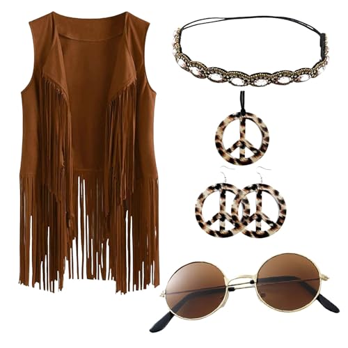 Angebote Des Tages Heute, 60er Jahre Outfit Damen Accessoires Mottoparty Karneval Kostüm Hippie Kleidung Disco Outfit Hippie Kostüm Fransen Faschingskostüme 80er Jahre Party Outfit 70er Jahre Outfit von C'est TT