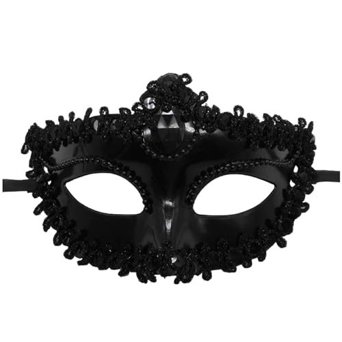 C'est TT Maskenball Maske, Venezianische Maske Verkleidung Karneval Maskenball Schwarz Erwachsene Maske Fasching Tanz Ball Party Venezianische Maske Halloween Venedig Masquerade Mask von C'est TT