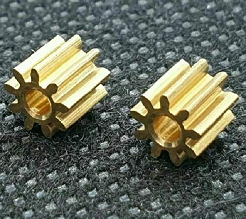 2X Ersatz Ritzel Zahnrad Messing kompatibel für Lego Duplo Intelli Lok Lokomotive Rutschkupplung Hinterachse 9 Zähne M 0,4 Zug Zubehör von C.P Zubehör