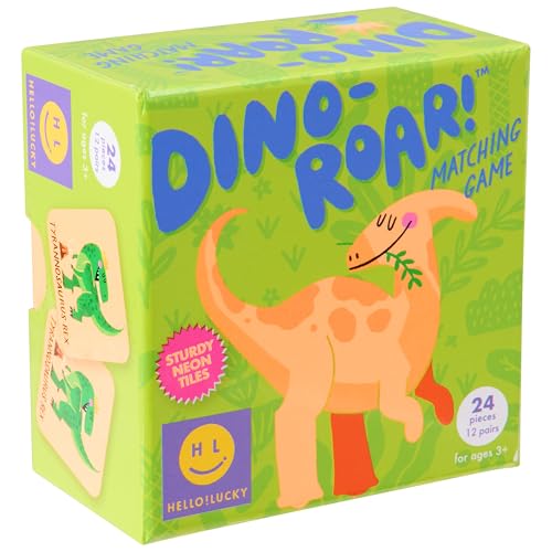 C.R. Gibson H!L Dino Roar Matching-Spiel – Dinosaurier-Matching-Spiel für Kinder, lustiges Memory-Spiel von C.R. Gibson