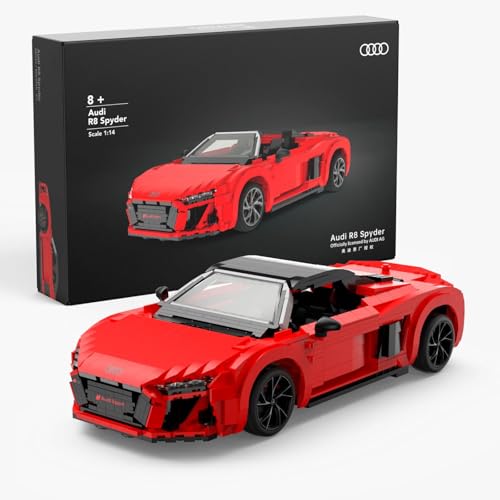 CA NA LLA Rastar Modellauto für Erwachsene, Audi R8 Spyder, 1440 Teile, Auto zum Bauen, Sammeln und Genießen | Nachbildung im Maßstab 1:14 von CA NA LLA