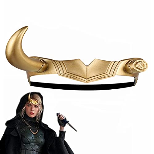 CAFELE Sylvie Superhelden-Hörner Kostüm Helm Lady Hörner Kostüm für Frauen Cosplay Kopfbedeckung Krone Halloween Maske Party Requisiten von CAFELE