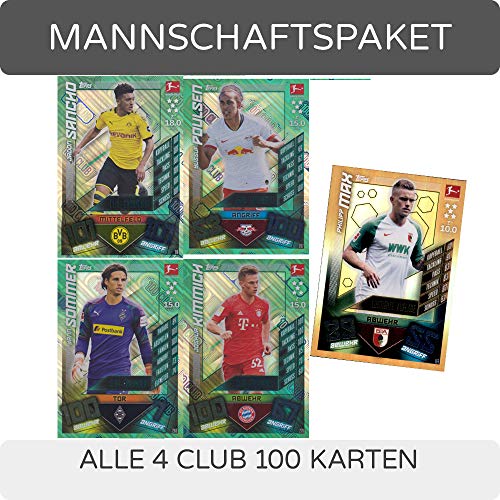 Topps Match Attax - 2019/20 - Alle 4 Club 100 Karten + LE9 Philipp Max von CAGO