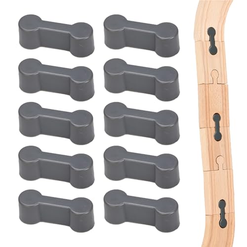 10 Pcs Holzeisenbahn Zubehör,für Brio Schienen Set,Anhängerkupplung Verbindungsstücke,Holzschienen Eisenbahn Adapter,Zug Rail Erweiterung Weichen,Wiederverwendbare Schnappen,für Holz Track Befestigung von CAIKAILIOR