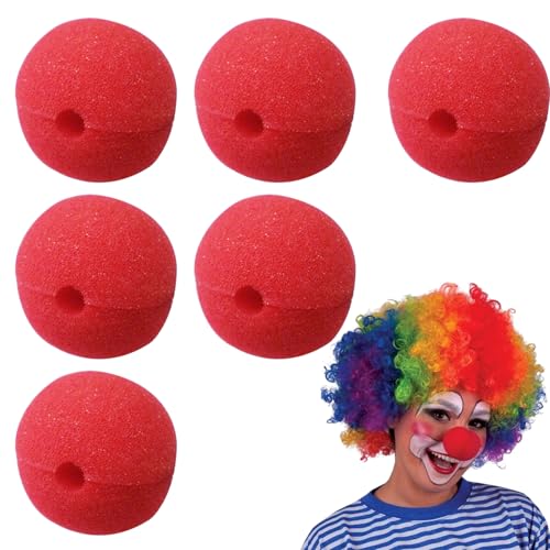 6 Stück clownsnasen rot,Clown Nase rot clownsnase Zirkus Schaumstoff rote,falsche clownnasen plüsch,Circus clownkostüm Erwachsene Kinder Karneval Clown-NAS,für Verschiedene Carnival,Cosplay,Parteien von CAIKAILIOR