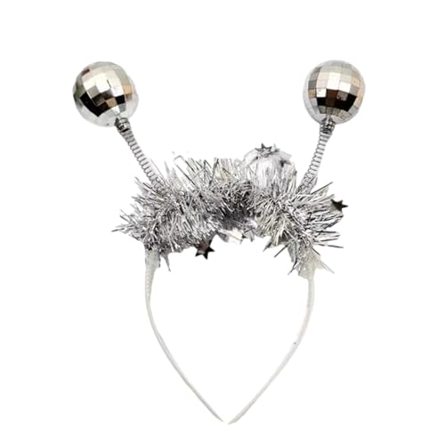 Alien Haarreif In Silver,Alien Kostüm Accessoires,Glitzer Alien Haarreif In Silver,Haarreifen Accessoire,Silber Haarschmuck Deko,für Karneval/Halloween/Space Girl/Fasching Kopfschmuck Damen Kinder von CAIKAILIOR