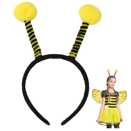 Bienen Kostüm,Damen Biene Haarreif mit Plüsch Fühler Karneval Kopfschmuck Kinder Erwachsene fasching Haarreifen Bienenfühler Hummel Bienenkostüm Accessoires for Herren Frauen Faschings Zubehör von CAIKAILIOR