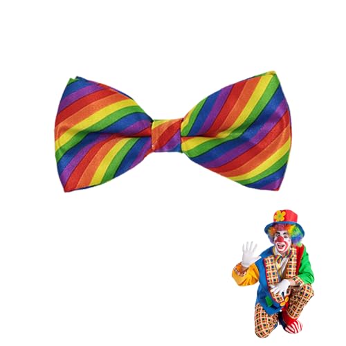 Clown Kostüm,Regenbogen Damen Fliege Karneval Accessoires Kinder Fasching Zubehör Bunte Clowns Kostümzubehör Herren Pride Accessoire (A) von CAIKAILIOR