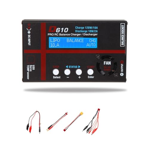 CAIONPLE D610 120 W 10 A Batterie-Balance-Ladegerät/Entlader, Intelligentes Batterieladegerät für LiPo/LiFe/LiHV/Li-Ion/NiCD/NiMH/2-20 V PB von CAIONPLE