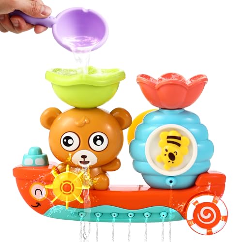 Badewannenspielzeug ab 1 2 3 4 Jahr, Bär und Bee, Wasserspielzeug Kinder, Badespielzeug Baby ab 1 Jahr, Badewannen Spielzeug, Wasserspielzeug Baby Spielzeug Geschenk für Jungen Mädchen Geburtstag von CAIXINYI