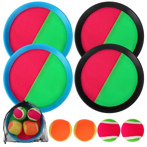 CAIXINYI Klettballspiel für Kinder, Wurfspiel Kinder Outdoor, 4 Ballschalen und 4 Bälle und 1 Aufbewahrungstasche, geeignet für Klettball für Jungen und Mädchen im Alter von 3 bis 6 Jahren CAIXINYI Klettballspiel für Kinder, Wurfspiel Kinder Outdoor, 4 Ballschalen und 4 Bälle und 1 Aufbewahrungstasche, geeignet für Klettball für Jungen und Mädchen im Alter von 3 bis 6 Jahren von CAIXINYI