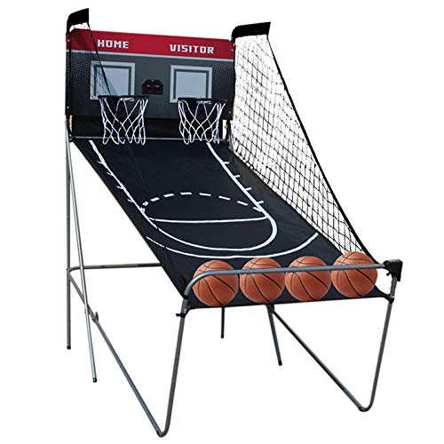 CAIYGG Tragbares Basketball Arcade 8 in 1 Basketballautomat Dual-Shot Basketball Spielhalle mit Ballstoppnetze Langlebige Basketbälle Luftpumpe Geeignet für Wohnungen, Spielzimmer von CAIYGG