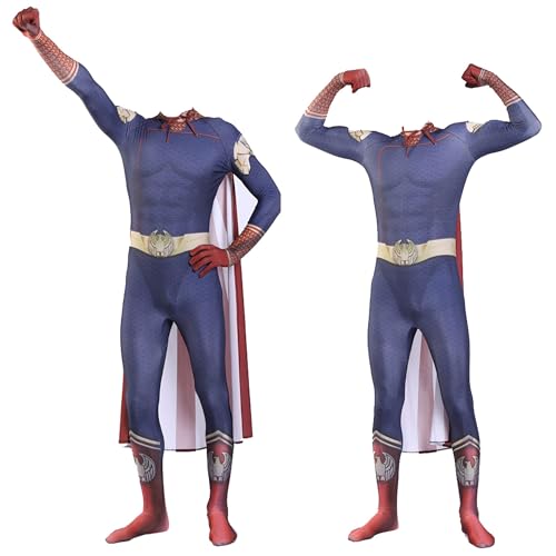 CAIYLAI Anime Homelander / The Deep/Starlight Cosplay-Kostüm, Bodysuit, Fasching, Halloween, Rollenspiel-Set, komplettes Outfit (Homelander, 110-120 cm) von CAIYLAI