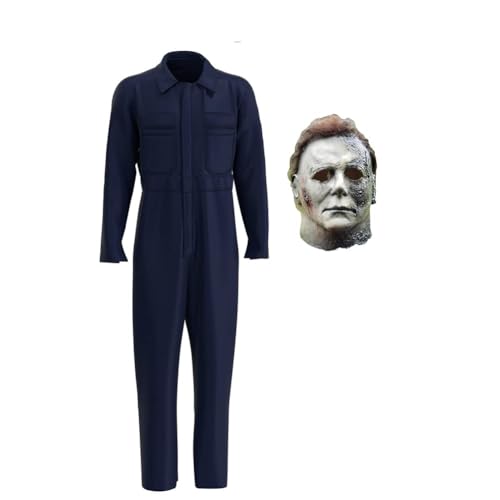 CAIYLAI Herren Halloween Kills Cosplay Kostüm Michael Miles Jumpsuit Uniform Halloween Kills Michael Myers Maske, Overall, Boiler-Outfit für Party, Karneval (ohne Maske (Michael Miles, 170) von CAIYLAI