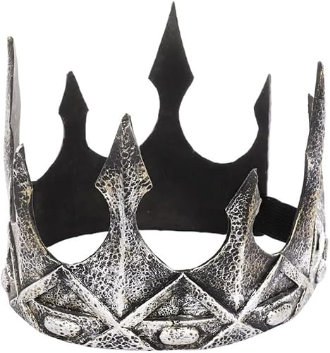 CAIYLAI Königskrone, mittelalterliche Cosplay-Kopfbedeckung, antiker Retro-Königskrone, königlicher Kopfschmuck, PU-Leder, Halloween, Cosplay, Party, Requisite, Tiara für Erwachsene und Jugendliche von CAIYLAI