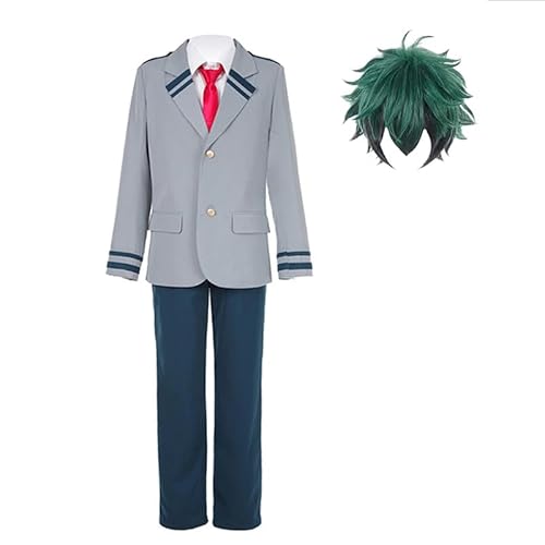 CAIYLAI MHA Cosplay-Uniform Todoroki Shouto/Bakugō Katsuki/Midoriya Izuku/Uraraka Ochaco Kostüm Schuluniform Halloween Rollenspiel Komplettes Set (Midoriya Izuku, 3XL) von CAIYLAI