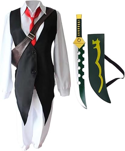 CAIYLAI The Seven Deadly Sins Meliodas Cosplay Outfit Anime Kostüm & LostVayne Holzrequisite Herren Rollenspiel Anime Karneval Halloween Party Karneval Uniform (Meliodas Kostüm, L) von CAIYLAI