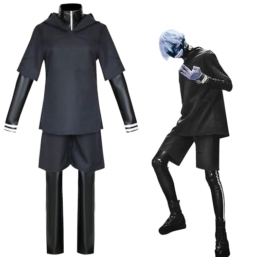 CAIYLAI Tokyo Ghoul Cosplay-Kostüm, Kaneki Ken, Cosplay-Kostüm, komplettes Set für Halloween (Unisex) (Kaneki Ken, Größe 3XL) von CAIYLAI