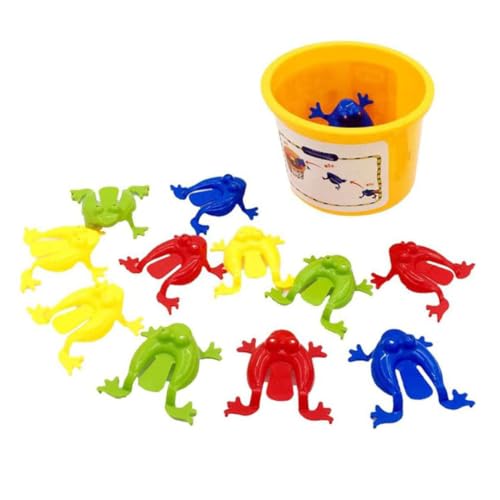 CAKEEYUM 12 -pcs Sprungschlepper Frosch Spielzeugfinger drücken Frösche Frühes Bildungsspielzeug für Kinder Party bevorzugt Geburtstage Finger drücken Frogsjumping Leap Frog Toy Early Educ von CAKEEYUM