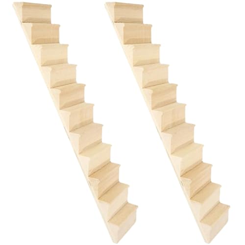 CAKEEYUM 2pcs Dollhouse Treppe 1:12 Hölzer Dollhouse Möbel ohne Handlaufpuppenhaus Treppe DIY Accessoires Mini -Möbel für Dollhouse Dekoration von CAKEEYUM