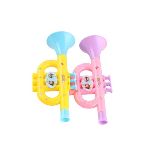 CAKEEYUM 2pcs Plastik -Trompete Spielzeug Babyphey Music Horn Hooter Spielzeug Frühes Musikinstrument Bildungsspielzeug für Kinder zufällige Farbe von CAKEEYUM