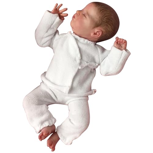 CAKEEYUM 9,8 Zoll Silikon Babypuppe weiche realistische Babypuppe mit handgezogenen Haaren und Kleidung, die echte lebensechte Babypuppe für Mädchengeschenke Aussehen von CAKEEYUM